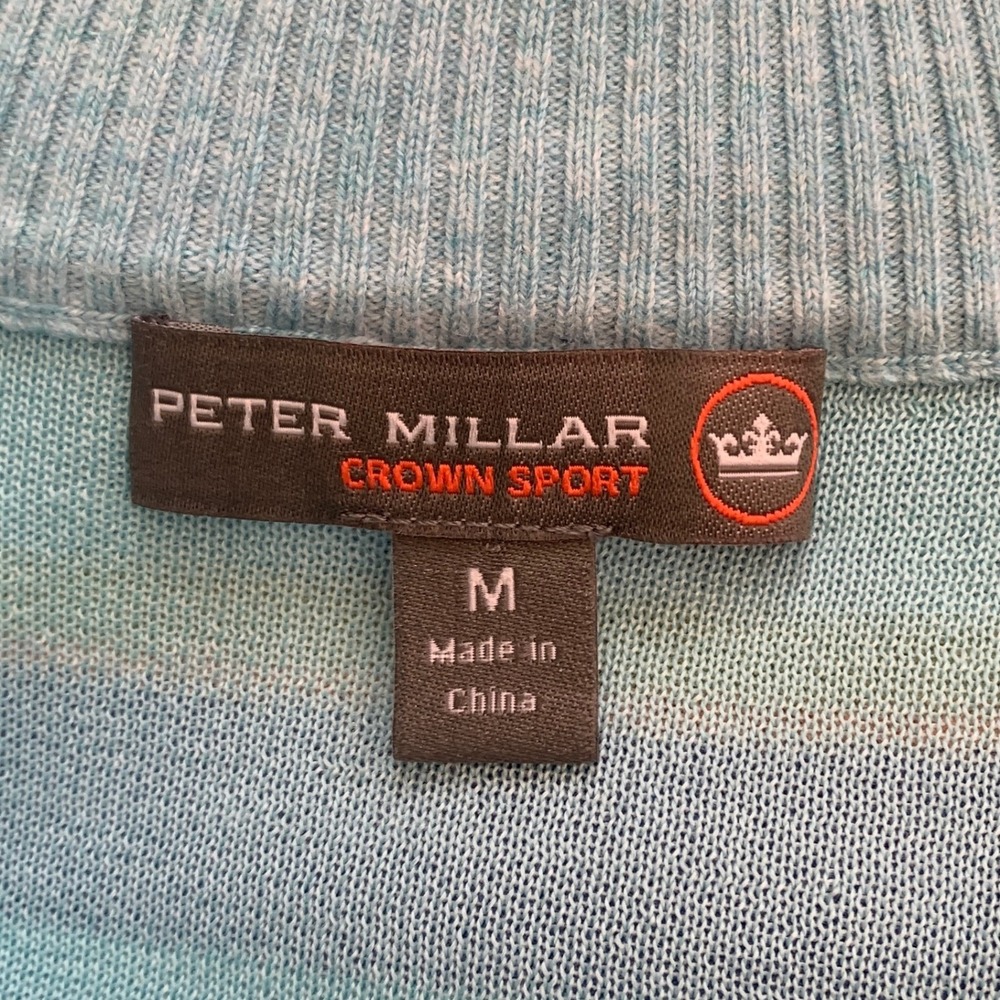 Peter Millar Crown Sport Marion Sweater Multi-Stripe 1/4 Zip Pullover Men M - Picture 4 of 9